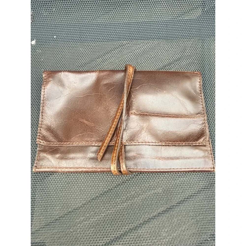 Moore & Giles for NetJets Brown Leather Travel Tech Roll Document Organizer 8x5